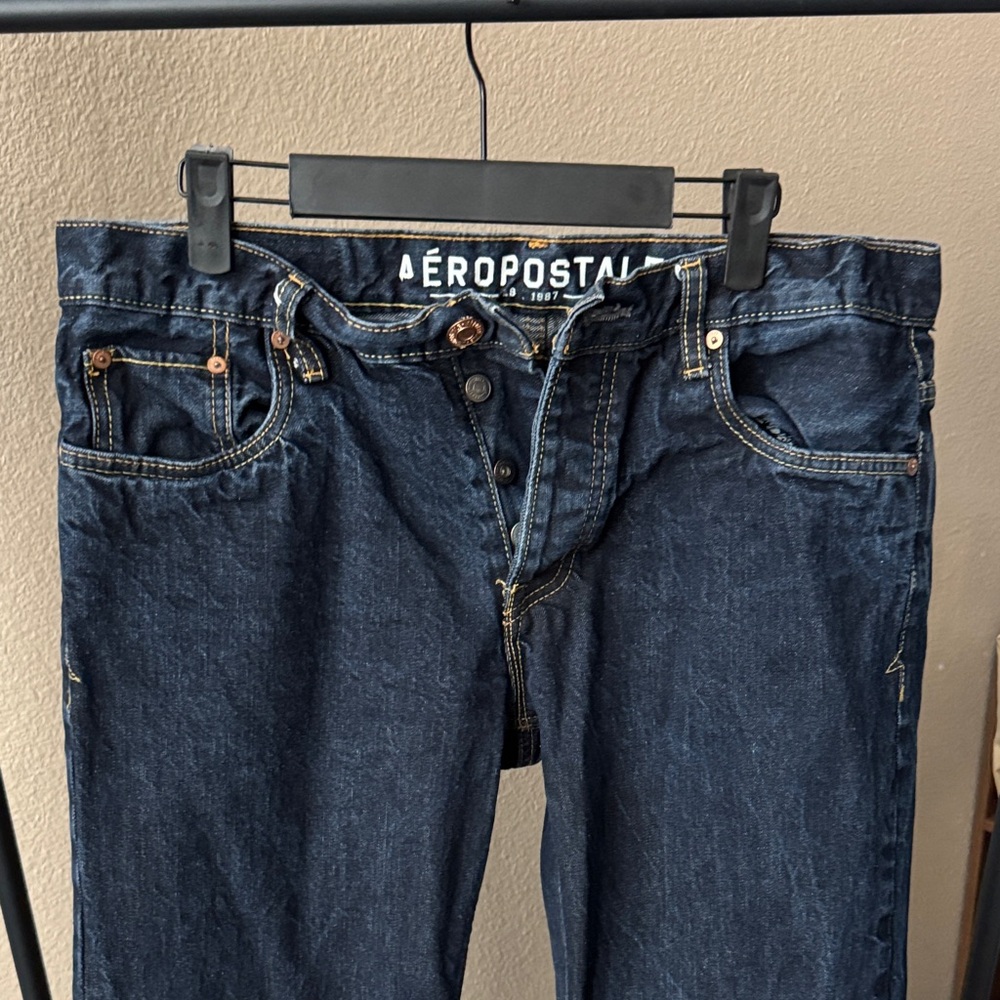 Aeropostale Men's Deep Blue Straight Jeans